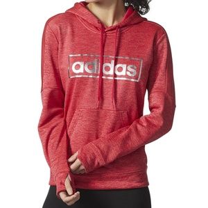 Adidas Metallic Foil Logo Graphic Hoodie Pink